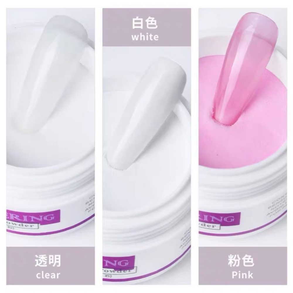 Acrylic Powder Clear - プロのアクリルポリマーパウダー,マニキュアエクステ,3Dネイルアート,クリスタル,クリアホワイト,ピンク,ボトルあたり10g