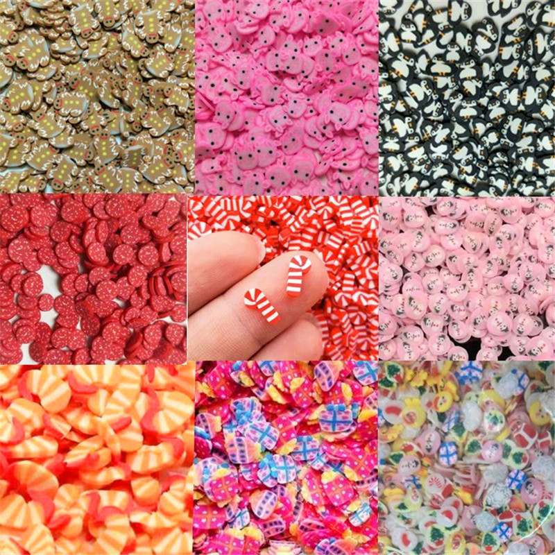 Nail Art For Men - ポリマークレイ,20g,クリスマスクッキー,ペンギン,雪だるまのスライス,工芸品,diy diy,スライム,ネイルアート,ステッカーを作る