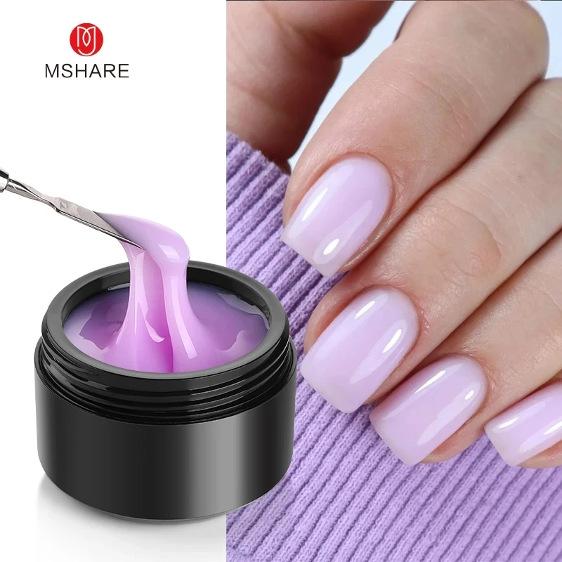 Nail Art Lilac - MSHARE パープルライラックビルダーエクステンションジェル TPOフリー 50ml セルフレベリングジェル ネイルビルディング