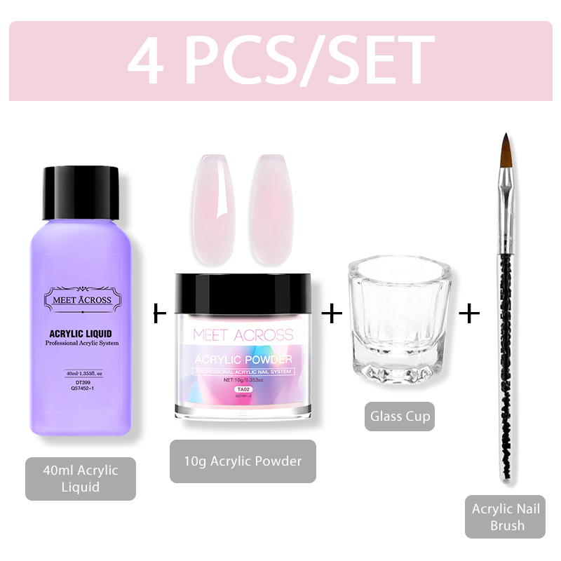 Acrylic Powder Clear - ミートアクロスアクリルパウダークリスタルフラワー彫刻ネイルアートエクステンションビルダーパウダーアクリル浸漬パウダー液体ツールキット