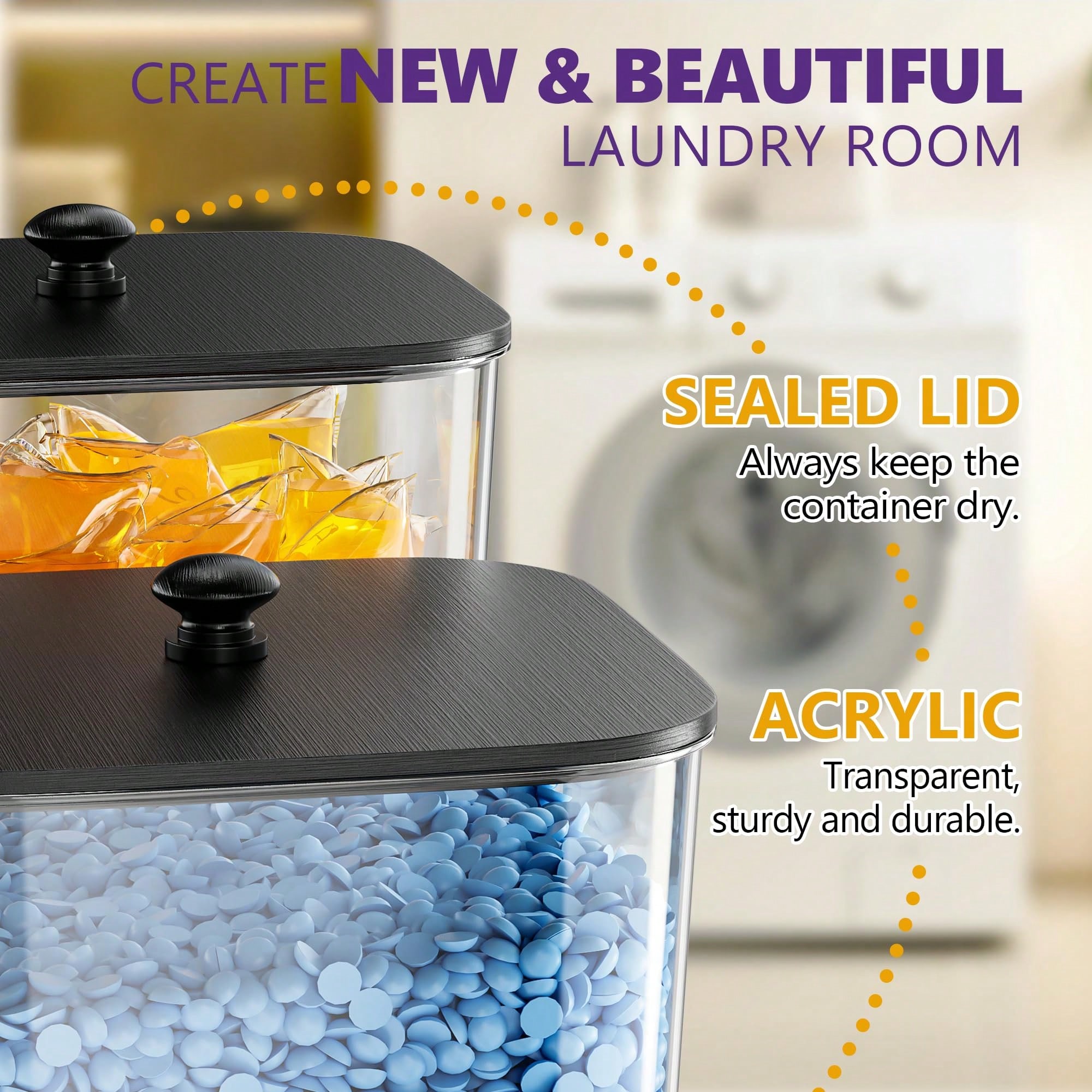 ランドリーポッド収納容器 モダンファームハウス クリアランド - Acrylic Powder Clear のレビューと価格
