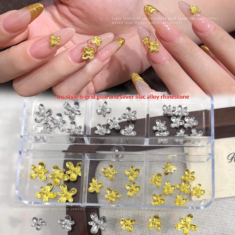 3D合金ネイルアートチャーム ライラックフラワーデコレーショ - Nail Art Lilac のレビューと価格