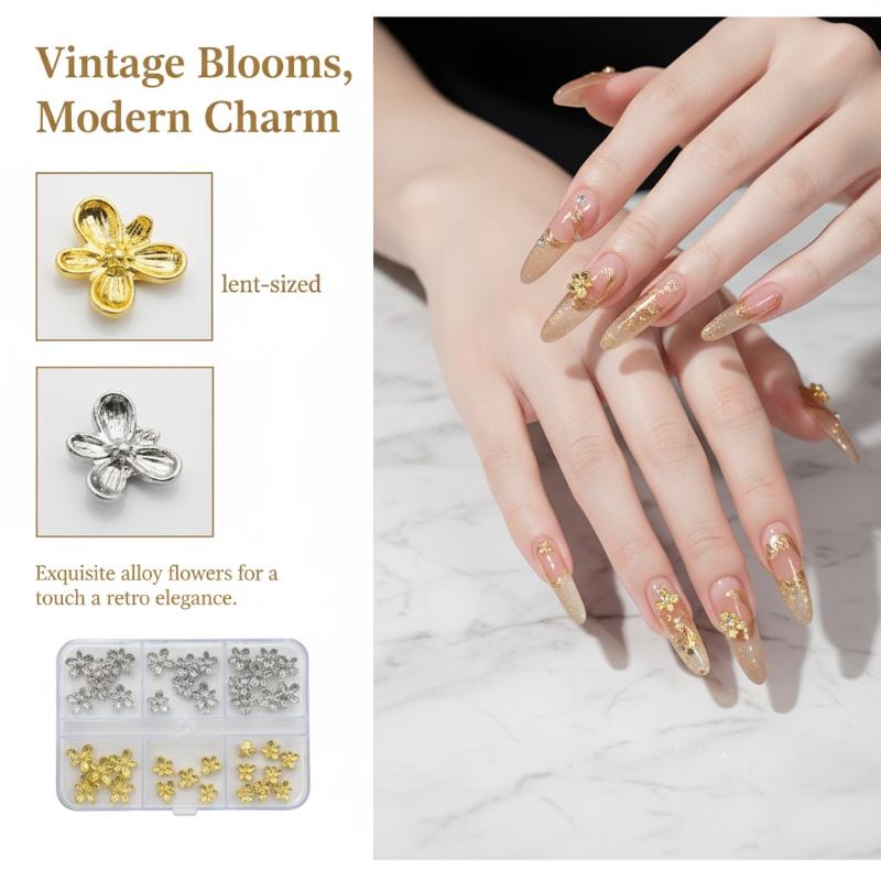 20/30 個 3D 合金フラワーネイルアートチャーム日本製 - Nail Art Lilac のレビューと価格