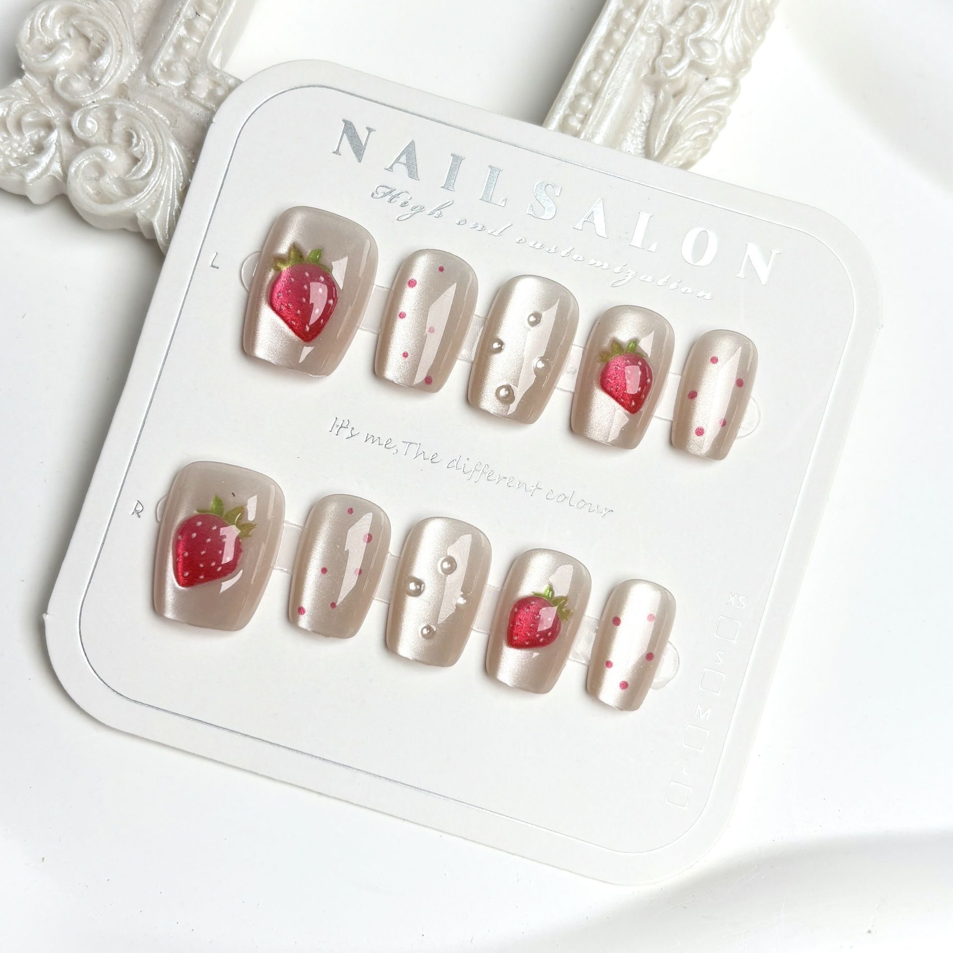 10枚入り ショートスクエア キャットアイ ハンドメイド つ - Nail Art Fake のレビューと価格