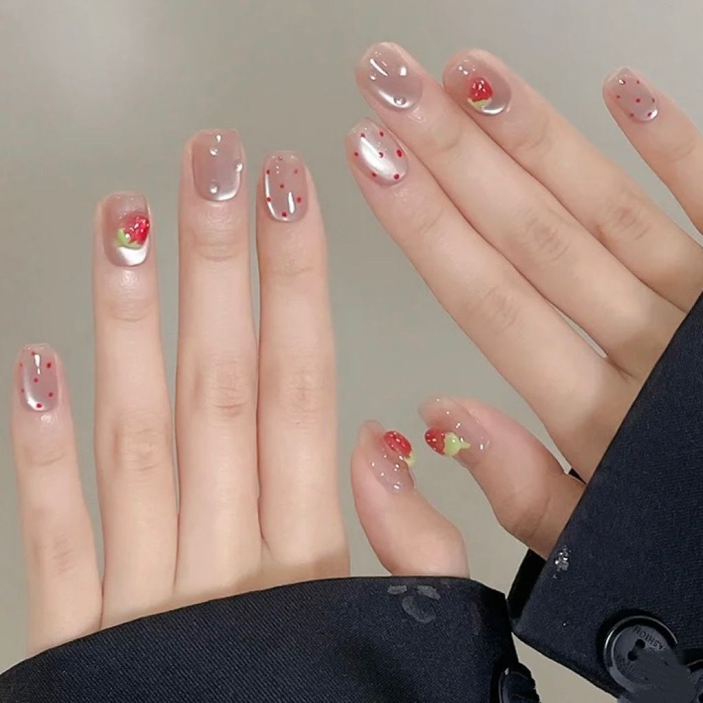 10枚入り ショートスクエア キャットアイ ハンドメイド つ - Nail Art Fake のレビューと価格