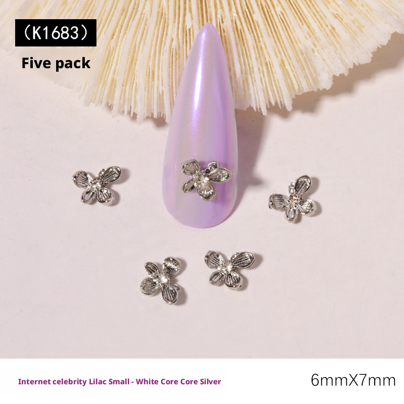 10 個 Y2K ライラックフラワー 3D ネイルデコレーシ - Nail Art Lilac のレビューと価格