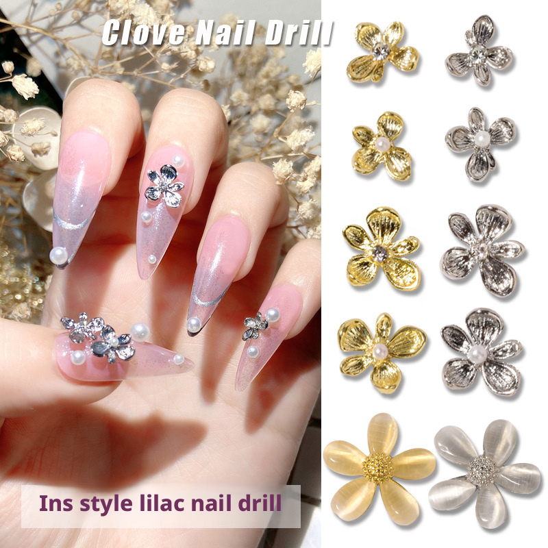 10 個 Y2K ライラックフラワー 3D ネイルデコレーシ - Nail Art Lilac のレビューと価格