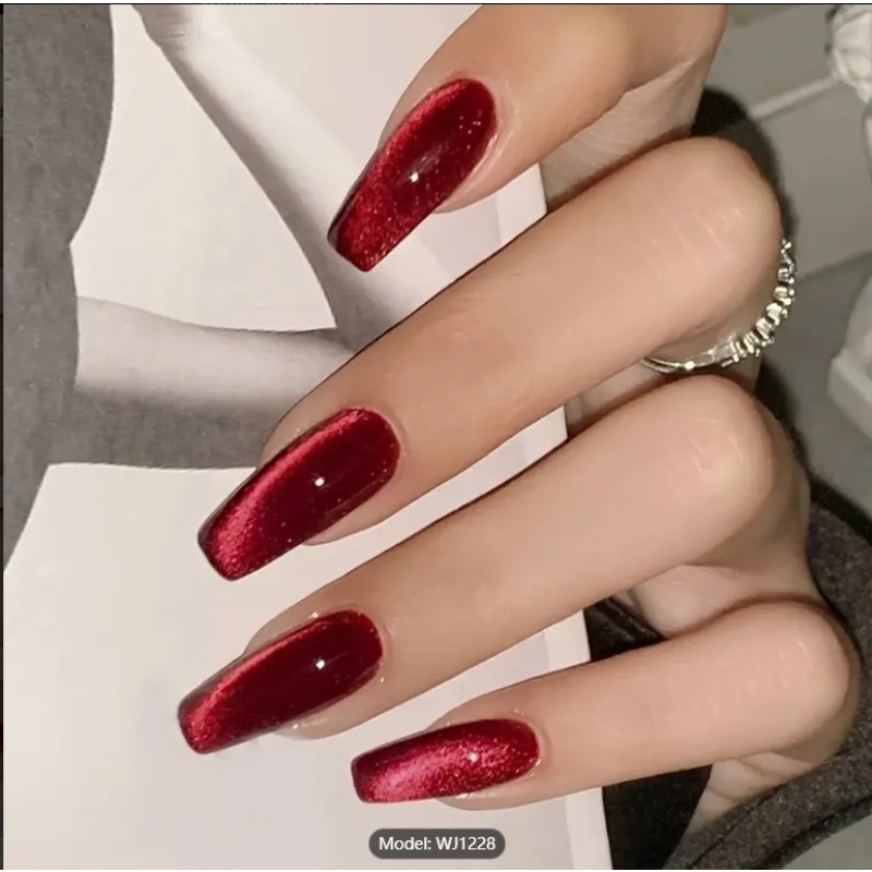 24 個レッドキャッツアイ着用ネイルチェリーレッドキャッツア - Nail Art Red Cherry のレビューと価格