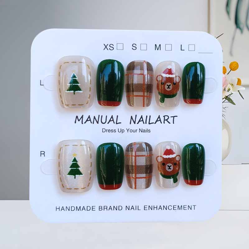 10枚入り クリスマス ハーフハンドメイド つけ爪 スウィー - Nail Art Fake のレビューと価格