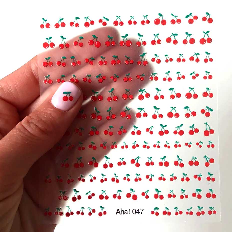 1 シート 3D スイートチェリーフルーツネイルアートステッ - Nail Art Red Cherry のレビューと価格