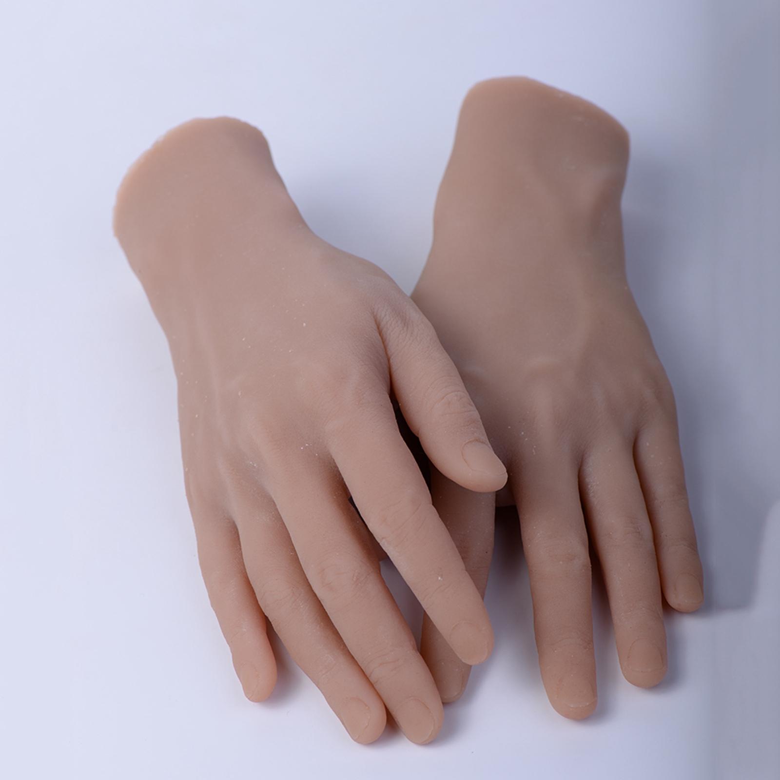 男性用リアルな偽手 シリコン製マネキンハンドプロップ ハロウ - Nail Art For Men のレビューと価格