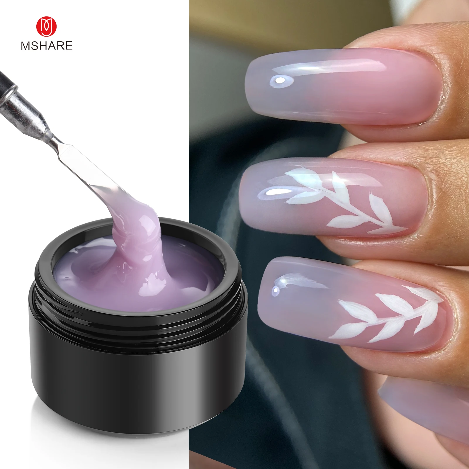 MSHARE パープルライラックビルダーエクステンションジェ - Nail Art Lilac のレビューと価格