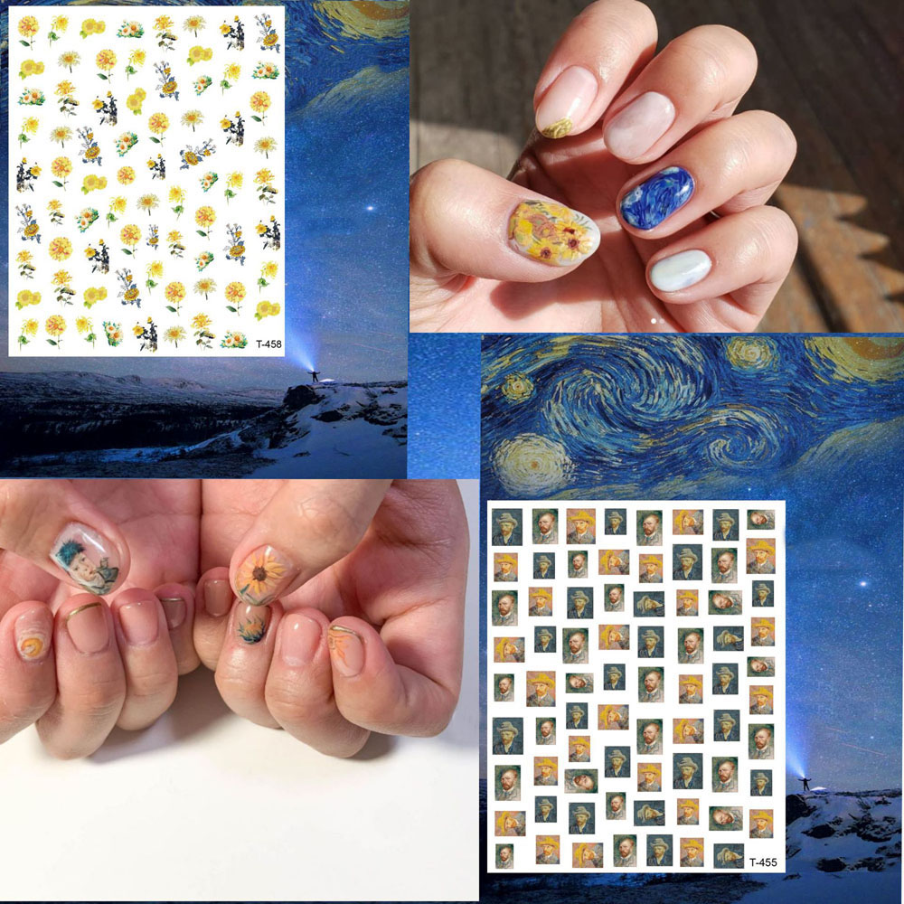1 個ゴッホの夜ロマンチックなネイルアートステッカー粘着ムー - Nail Art Van Gogh のレビューと価格